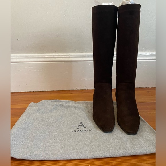 Aquatalia Flore Tall Weatherproof Boots in Espresso - Picture 1 of 16